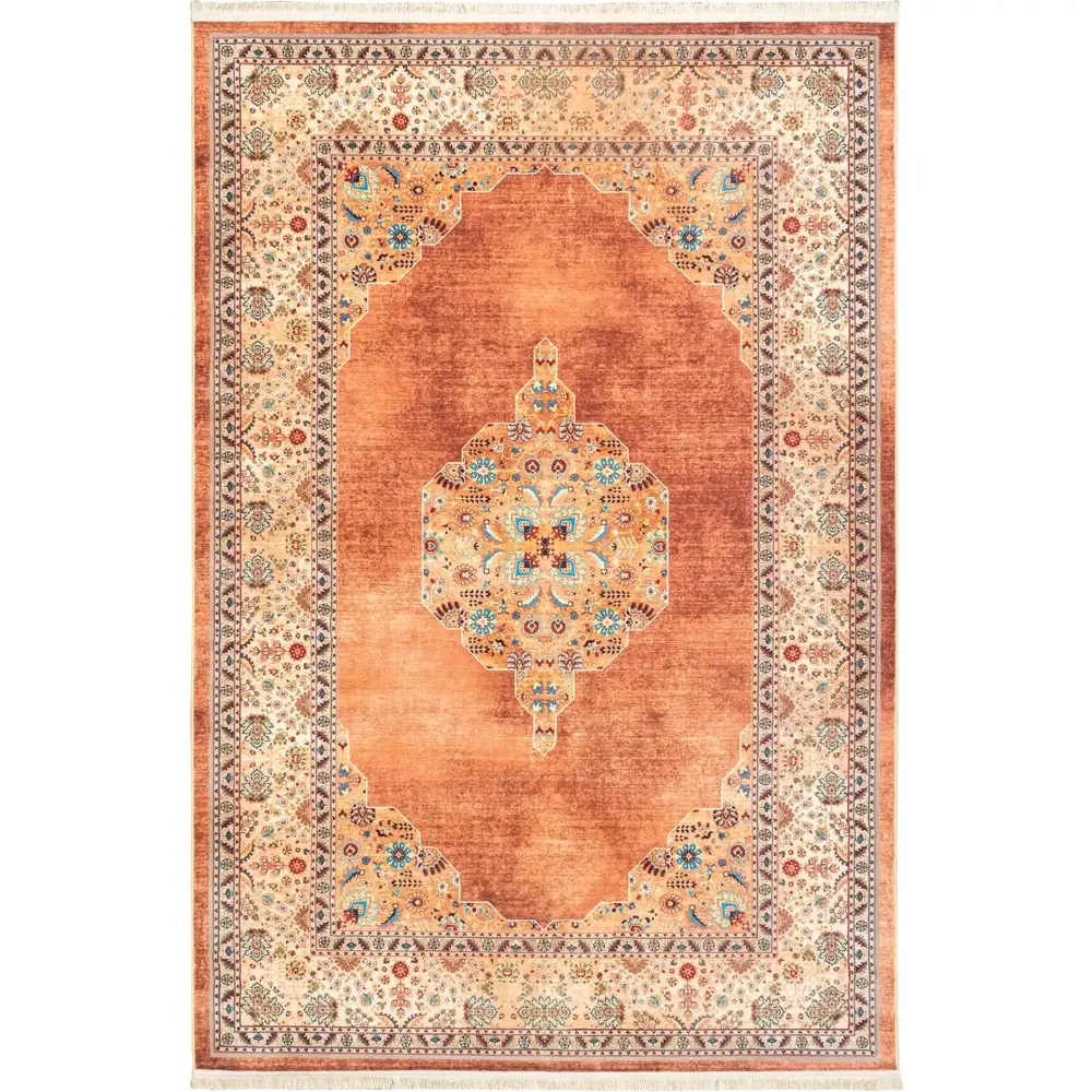 فرش ماشینی سنتی طرح 25cs0170 عنابی 1000 شانه